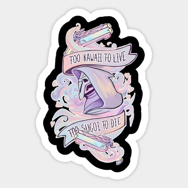 Pastel Reaper - too kawaii to live, too sugoi to die Sticker by iisjah